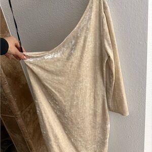 Forever 21 Cream One Shoulder Dress